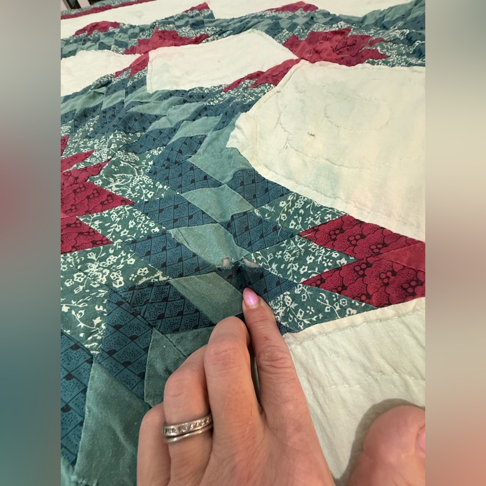 Vintage Broken Star Quilt – Project / Repurpose Piece - Picture 8 of 16